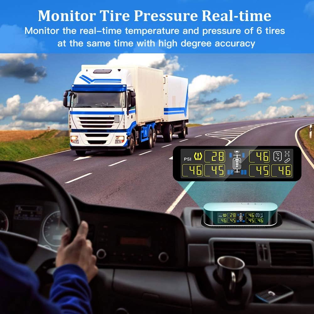 6 External Sensors TPMS Tire Pressure Monitoring System with LCD Color Screen T7145
