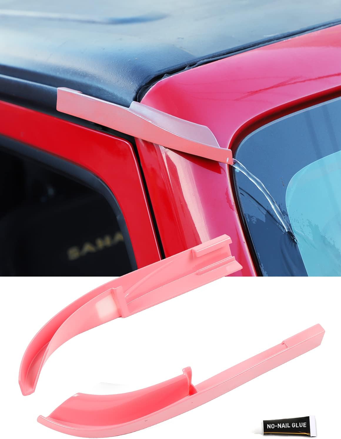 Black 2 Pcs ABS Rain Gutter Extensions F75493