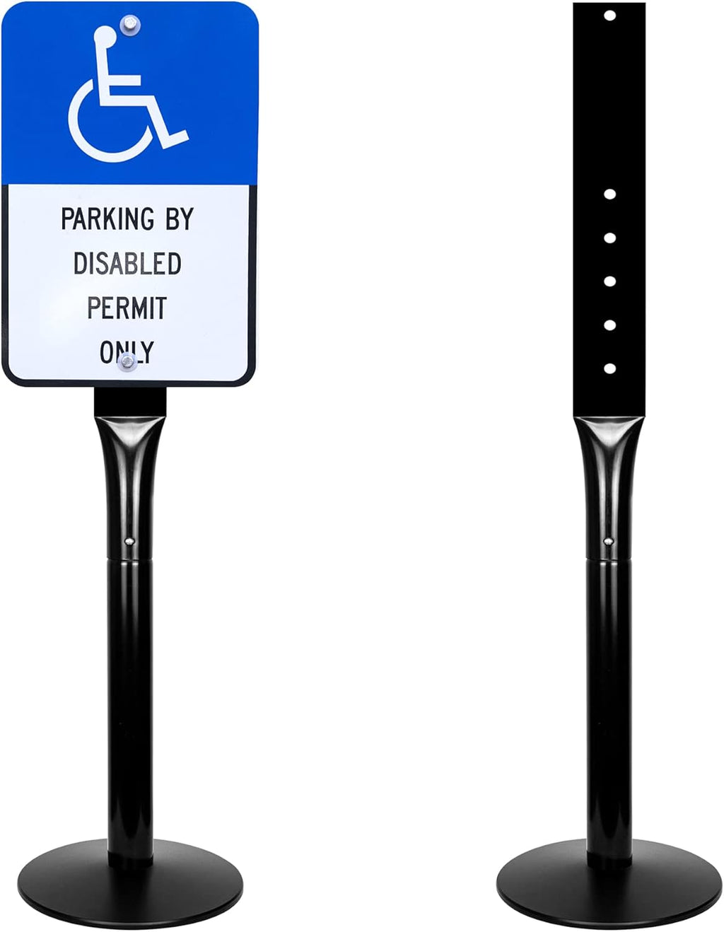48" Heavy Duty Cast Iron Movable Sign Stand, Black, Pack of 2 X14566