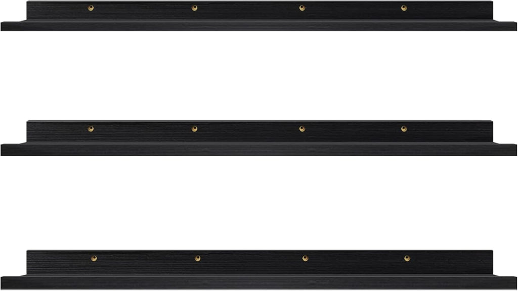 Black Wall Mount Floating Shelf Set of 3 B958273