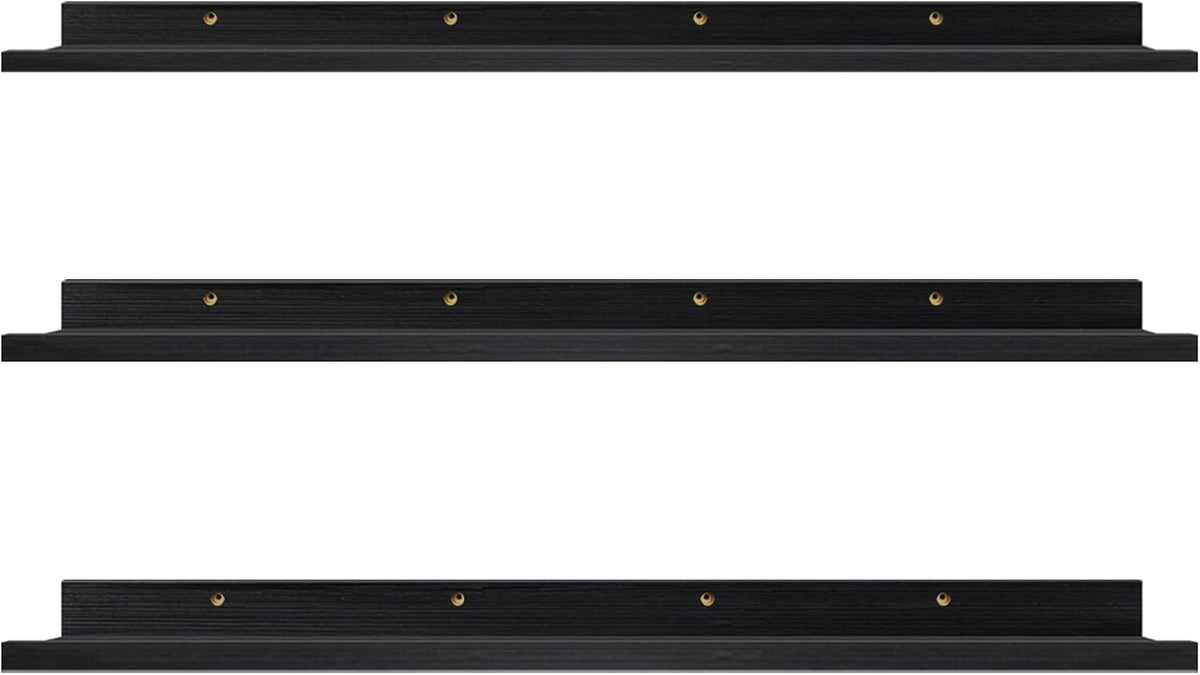 Black Wall Mount Floating Shelf Set of 3 B958273
