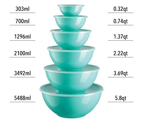 12 Piece Plastic Mixing Bowls with Airtight Lids Set G138304