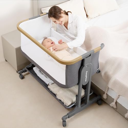 Baby Bassinet with Wheels, Mattress, Sheet, Folding Y467