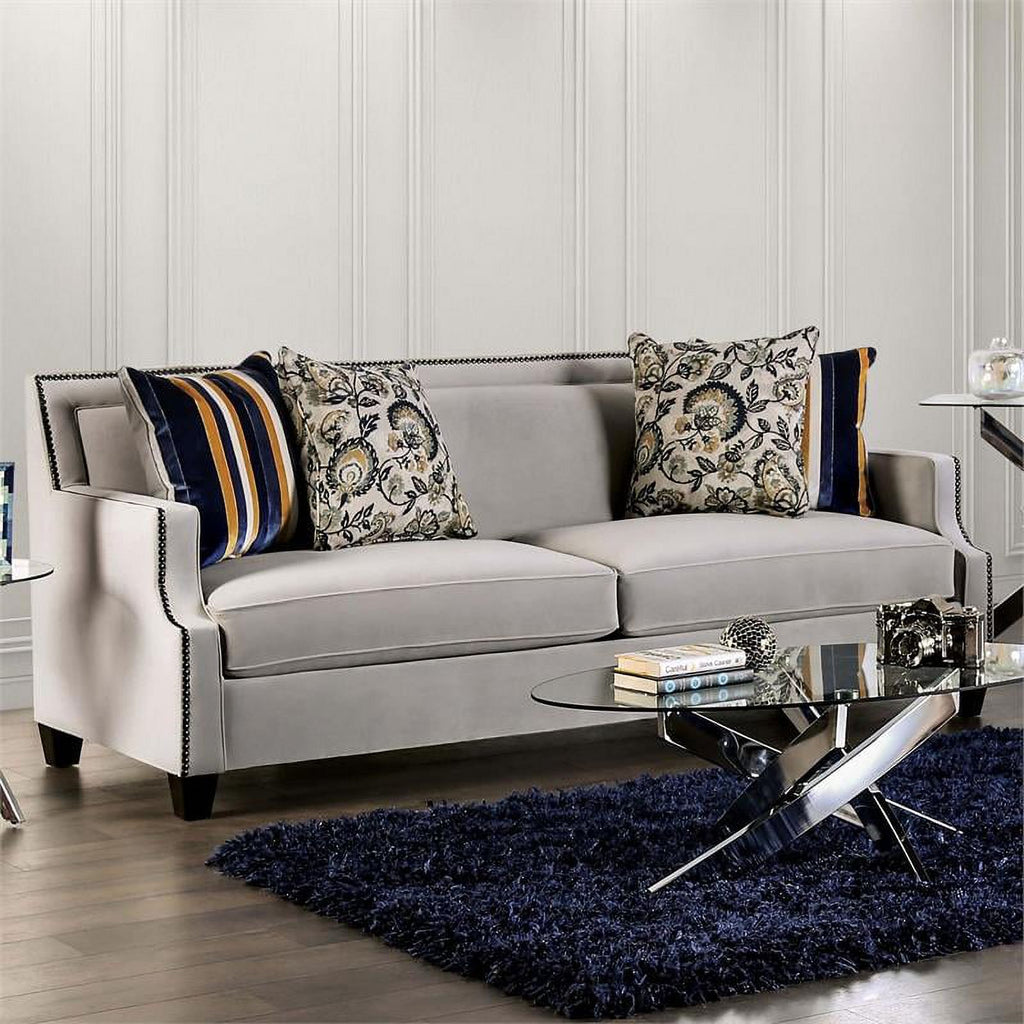 Light Gray 2-Piece Fabric Sofa Set S583