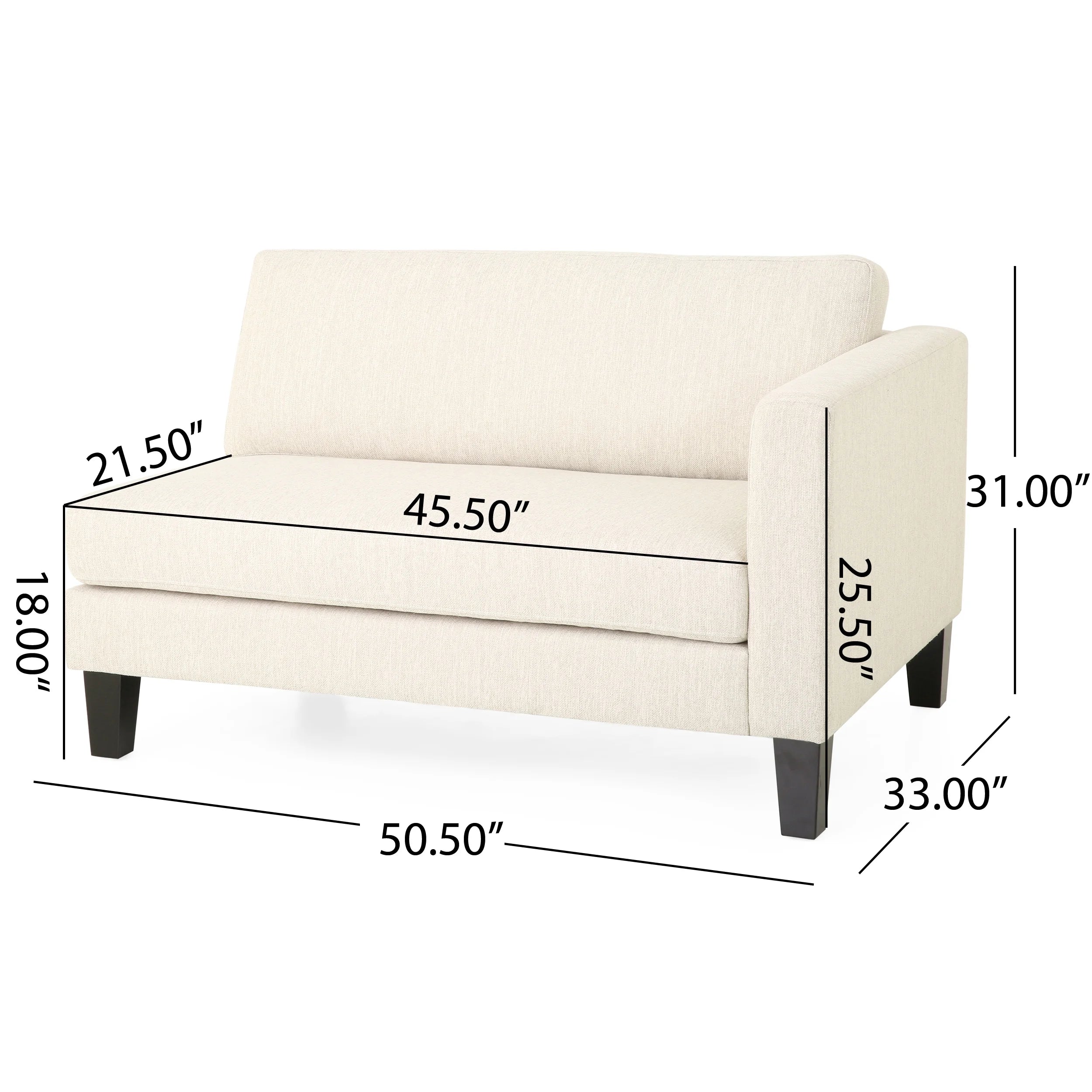 Beige and Dark Brown Fabric 4 Seater Sofa with Accent Throw Pillow Y485