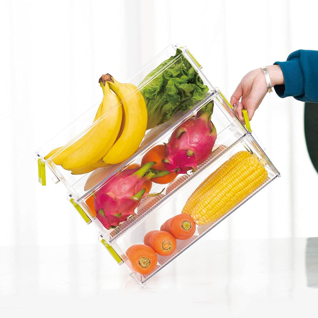 Clear Refrigerator Organizer Bins, 3 Pantry Bins A584
