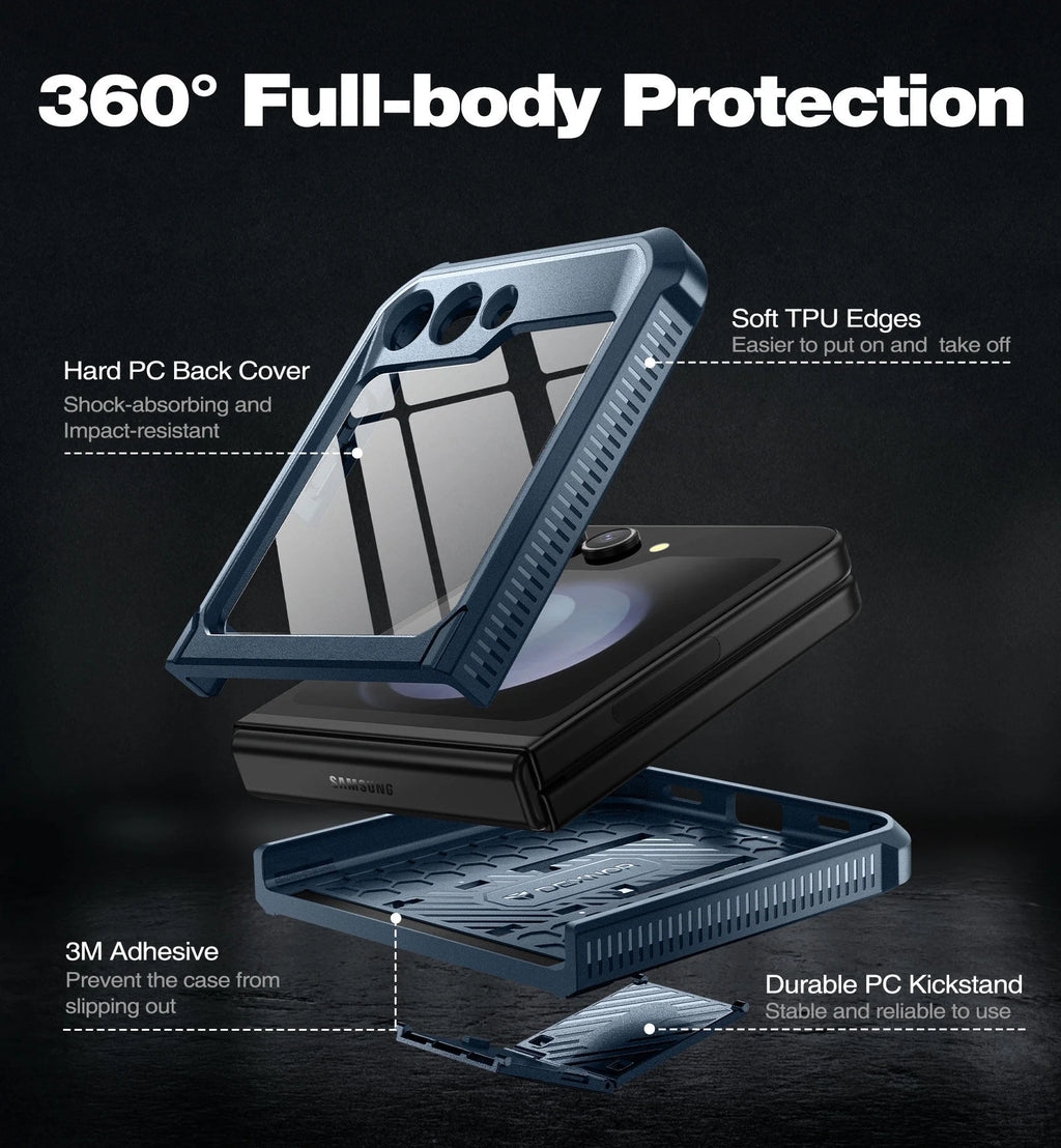 Navy Blue Shockproof Case with Kickstand and Rotatable Belt Clip I122682