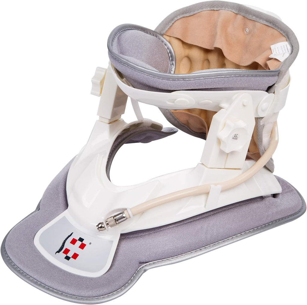 Adjustable Cervical Neck Traction Device with Pump (Gray) W557