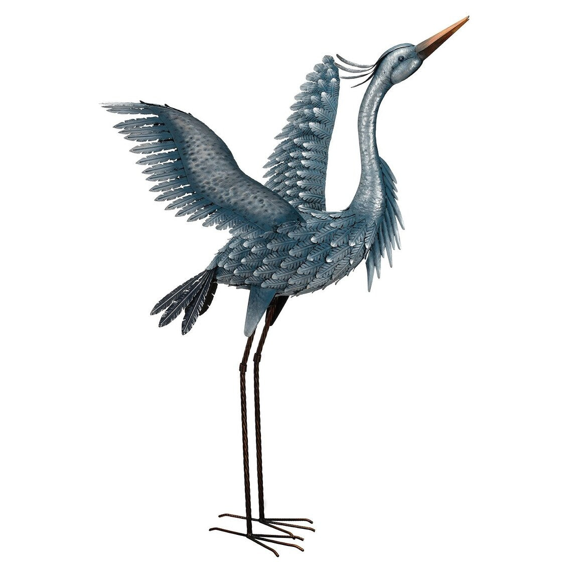 Metallic Blue Heron Wings Up 24.5"X38.5"X47" V90046