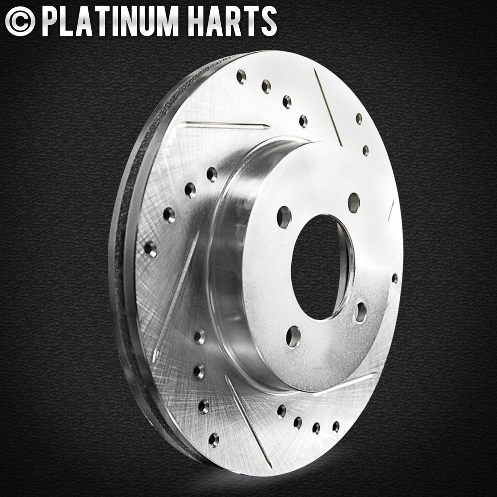 Platinum DRILL/SLOT DISC BRAKE ROTORS AND HEAVY DUTY PAD E211490