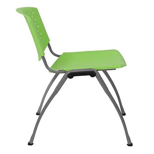 Green Plastic Stack Chair with Titanium Frame K483