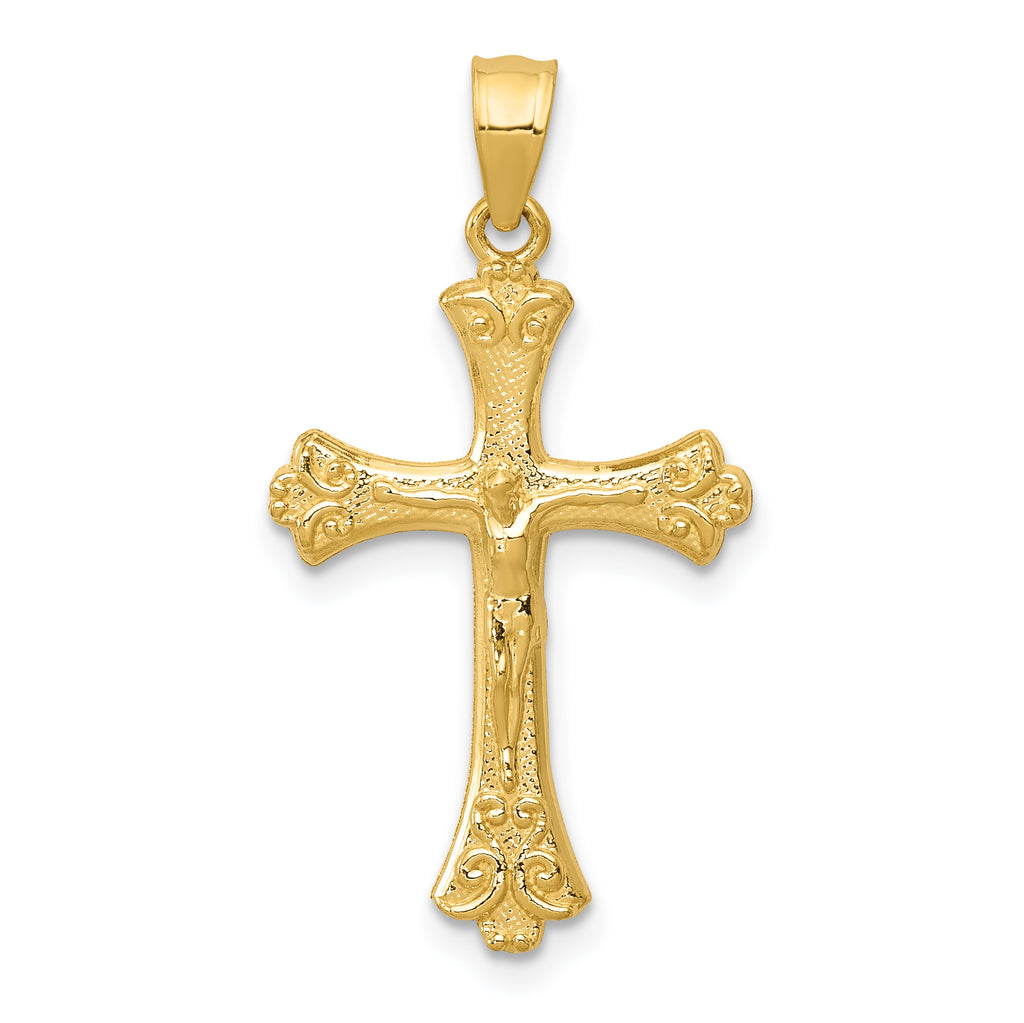 14K Yellow Gold Crucifix Pendant Charm J993