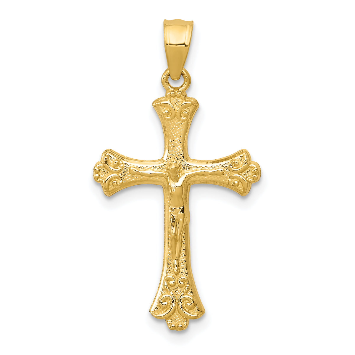 14K Yellow Gold Crucifix Pendant Charm J993
