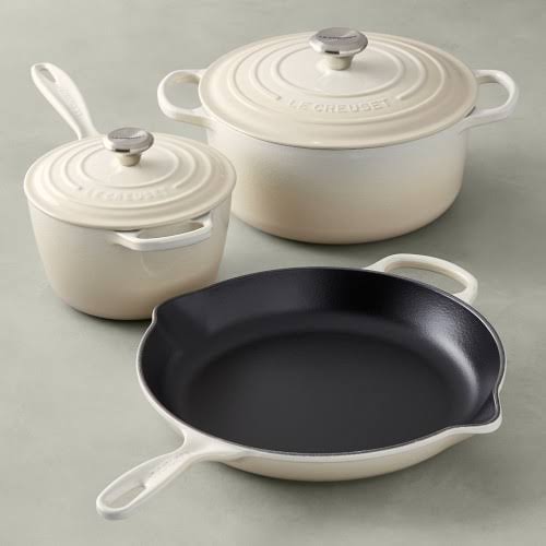 Red Cast-Iron 5-Piece Cookware Set I785