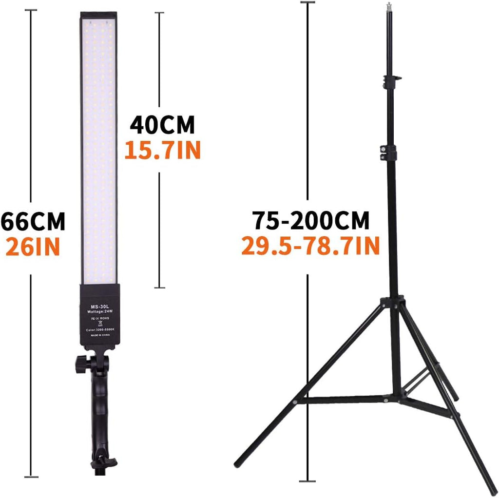 2 Packs Dimmable Bi-Color LED Video Light with Tripod Stand Bag Photography Lighting Kit, 376 LED Beads, 3200-5500K, CRI 96+ C46695