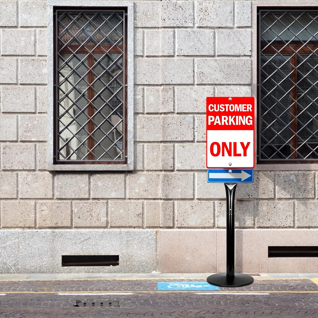 48" Heavy Duty Cast Iron Movable Sign Stand, Black, Pack of 2 X14566