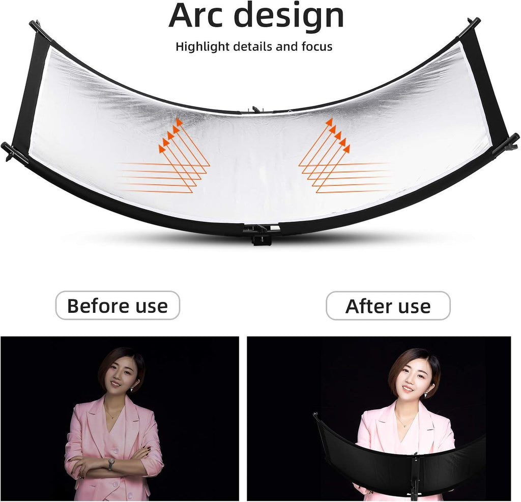 Clamshell Light Reflector Diffuser with Light Stand and Carry Bag N9136