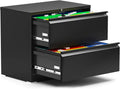 2 Drawer Black Metal Lateral File Cabinet M1646