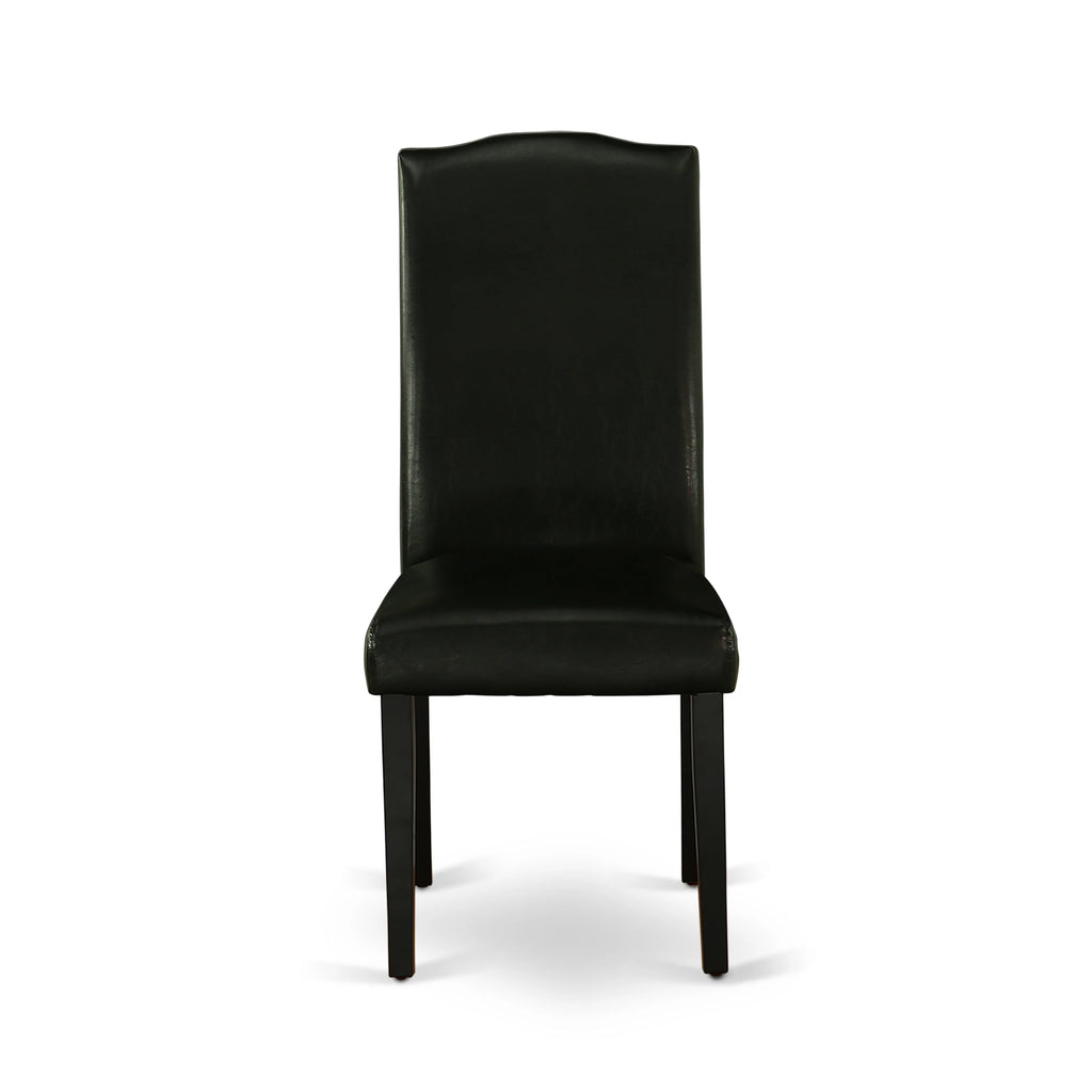 Black Leather Seat 7-piece Wood Dining Set U237421