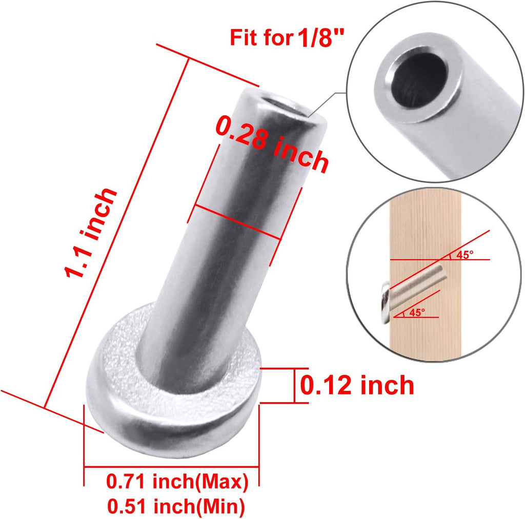 40 Pack T316 Stainless Steel Angle Protector Sleeves for Wire Rope Cable Railing A27695