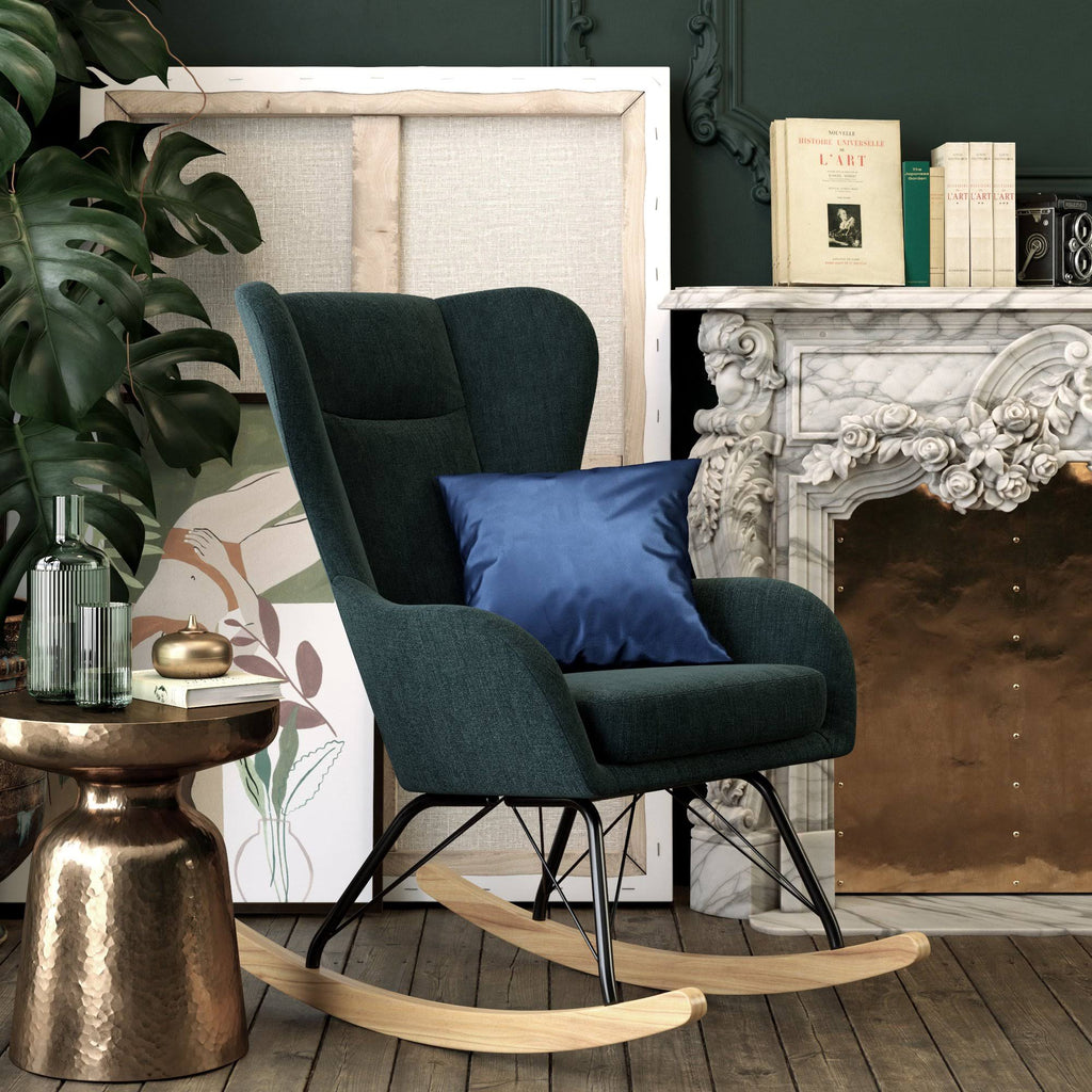 Blue Wingback Rocker C59848