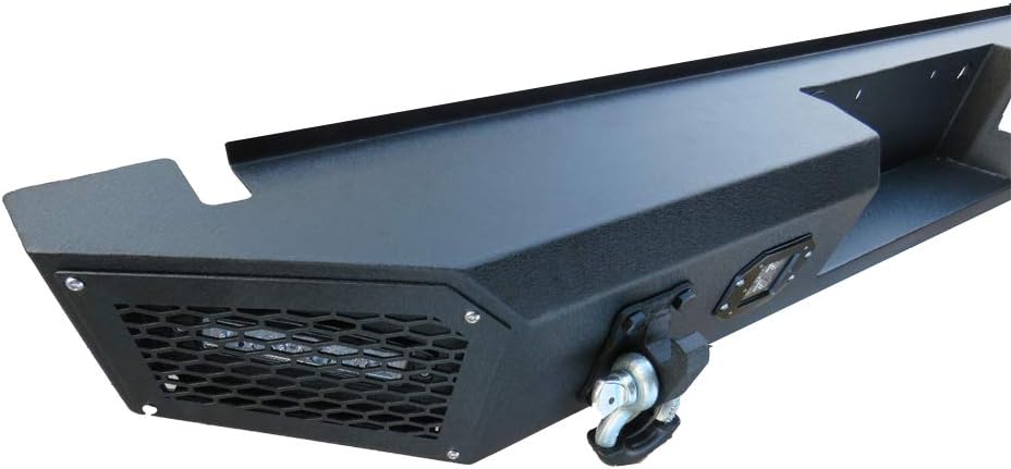 Black Texture Rear Bumper with 4 LED Lights N49208