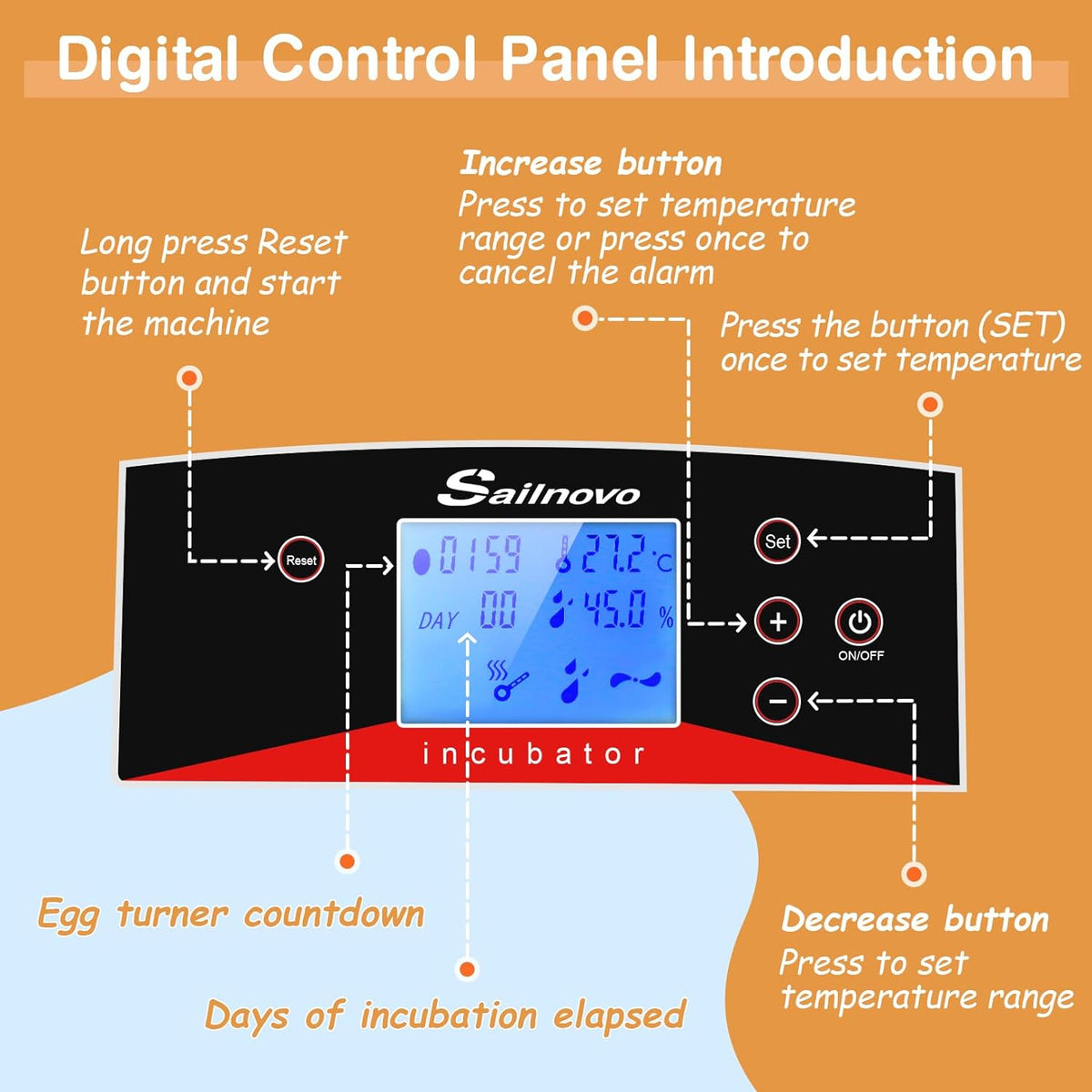 Automatic Egg Incubator with Humidity Control for Chickens F4891