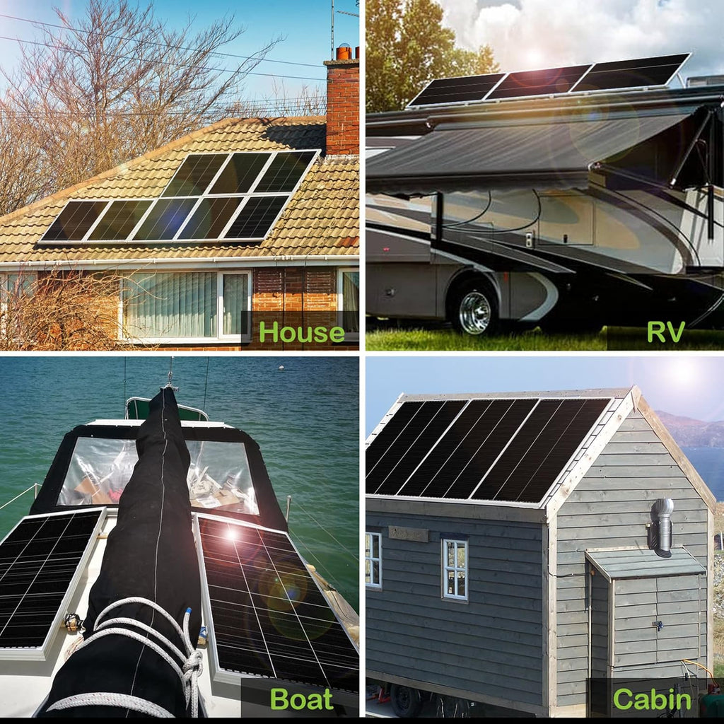 12 Volt 100 Watt Monocrystalline Solar Panel Starter Kit J624035