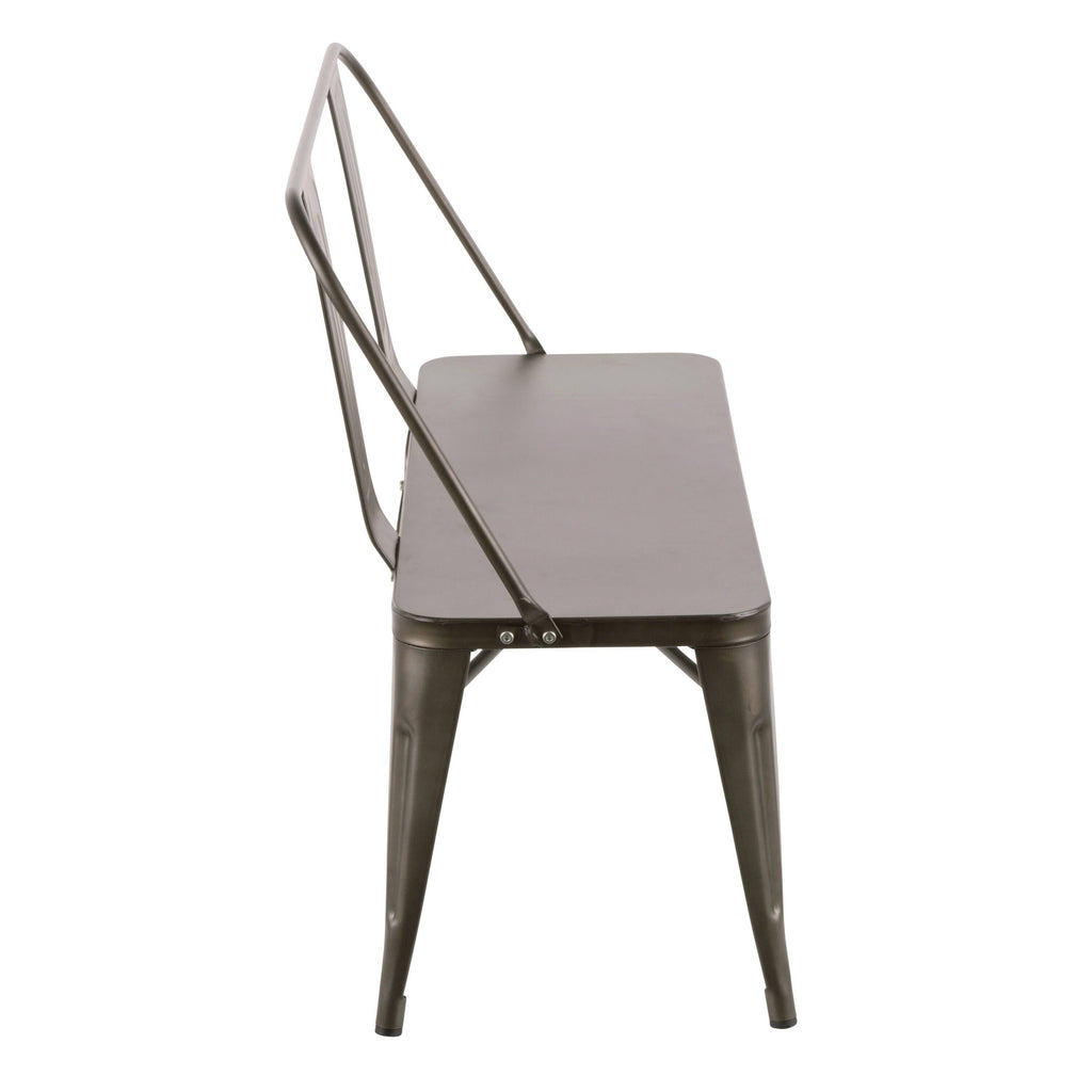 Antique Industrial Metal Bench Q85579