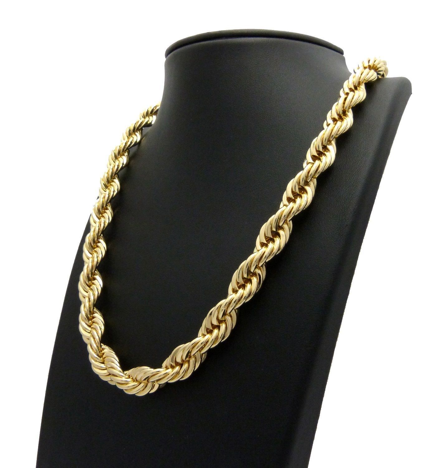 Gold Plated Brass Rope Chain Necklace Set T651100