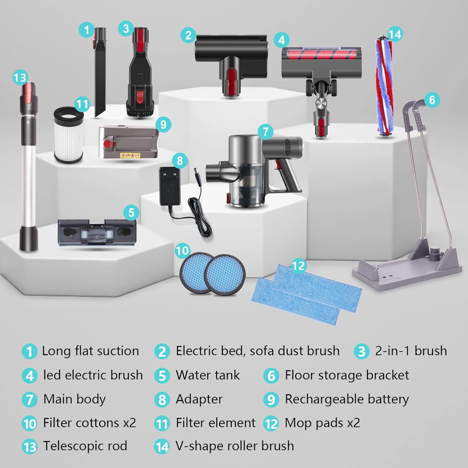 Cordless Stick Vacuum Cleaner with LED Display M25281