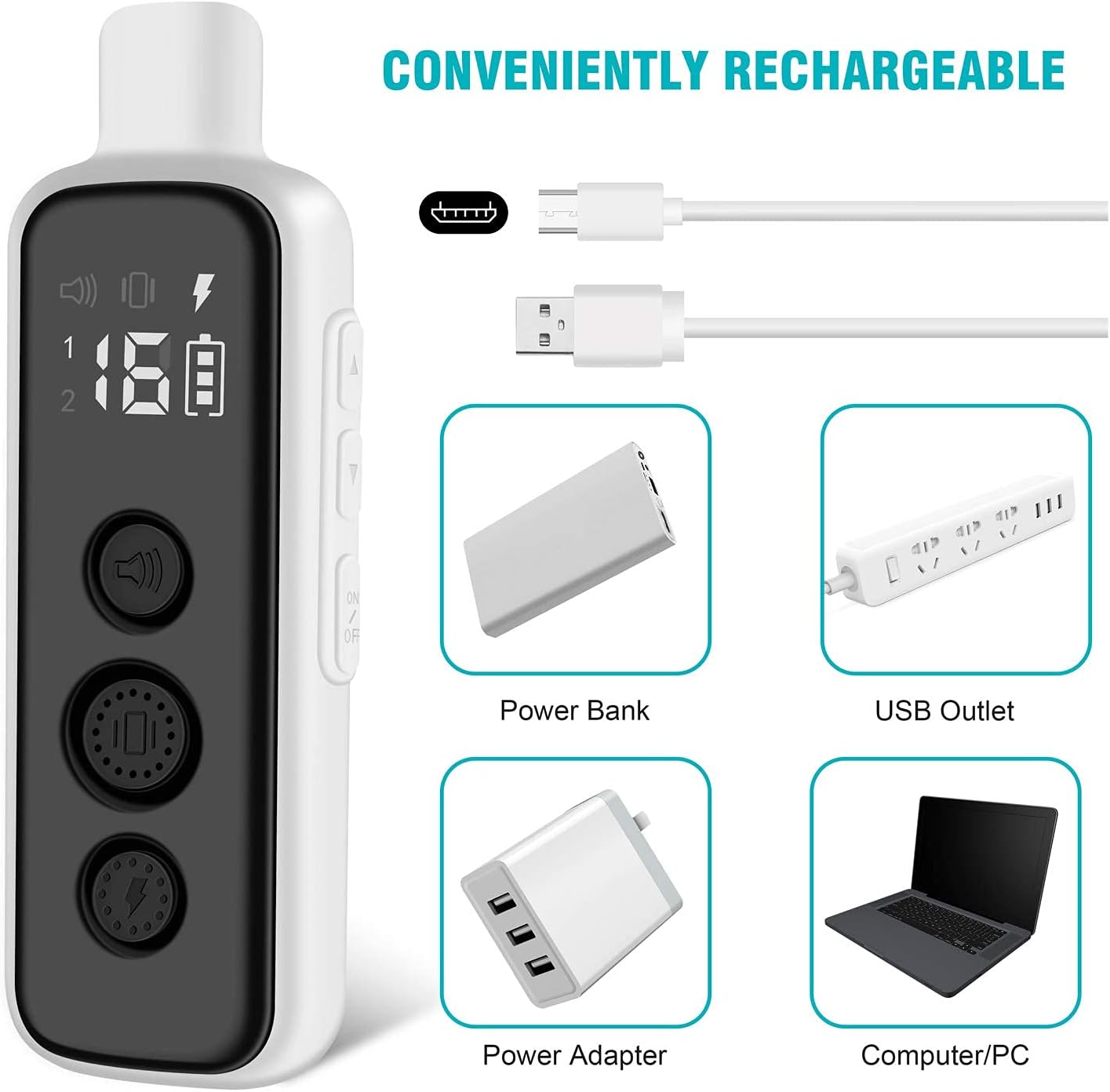 Waterproof Rechargeable Electric Training Collar with Remote, Pack of 2 J158