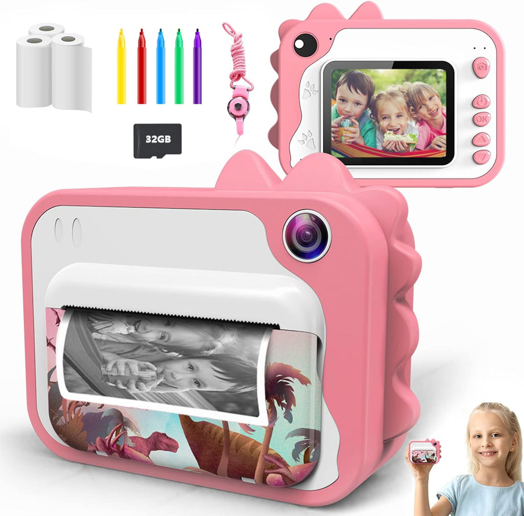 Blue Kids Instant Print Camera with 3 Rolls Print Paper Z9676