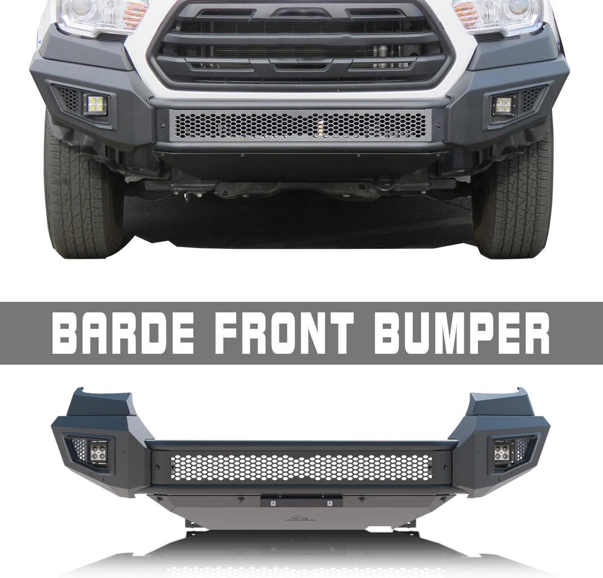 Black Textured Front Bumper Bull Bar with 2 LED Fog Light Q975606
