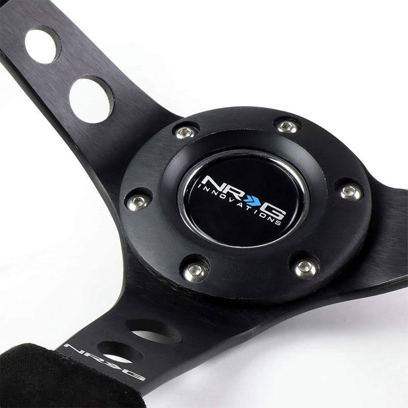 Suede Black Stitch Reinforced Sport Steering Wheel 350mm Y76462