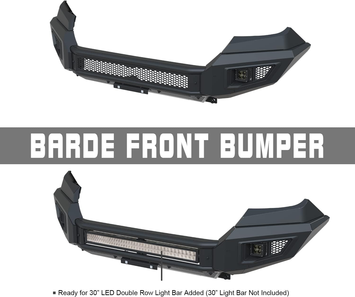 Black Textured Front Bumper Bull Bar with 2 LED Fog Light Q975606