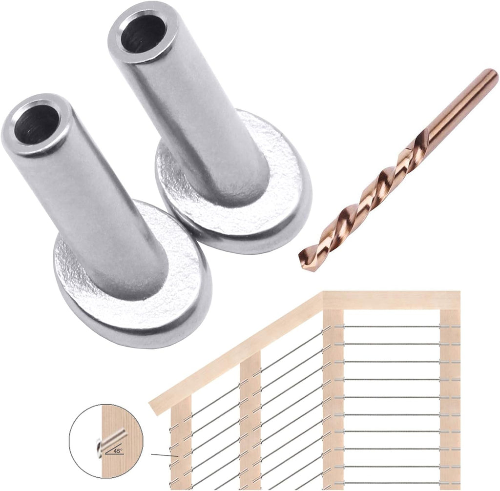 40 Pack T316 Stainless Steel Angle Protector Sleeves for Wire Rope Cable Railing A27695