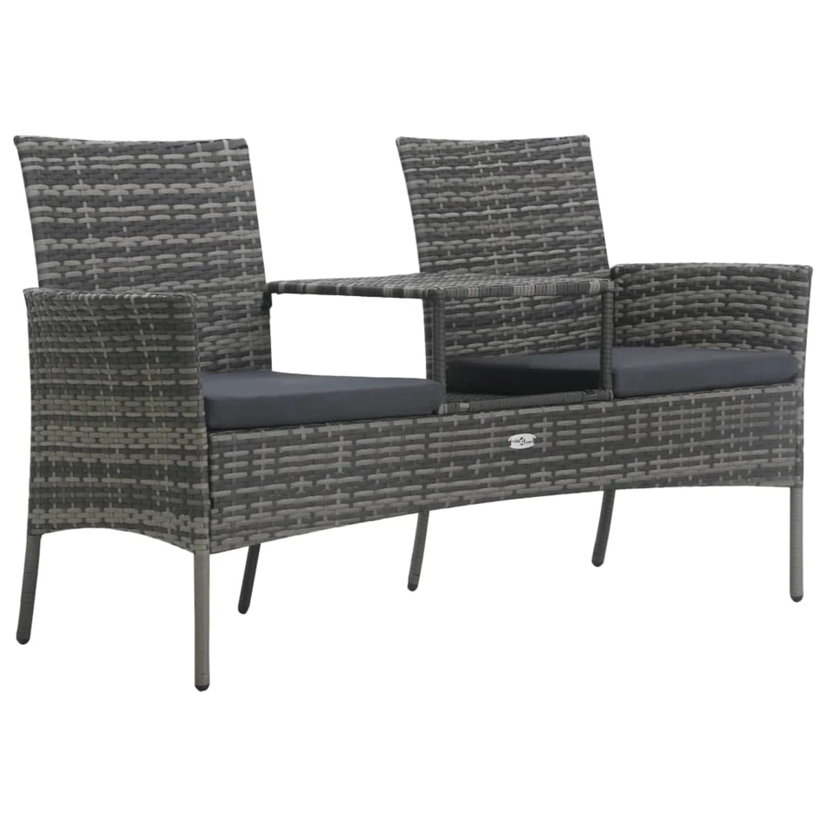 2-Seater Poly Rattan Patio Sofa with Tea Table A4518
