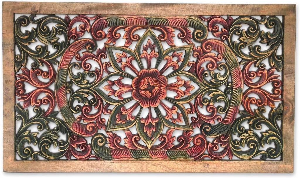 Teak Relief Panel M6207