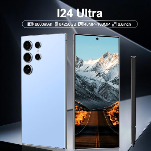 Black 6.8" HD Screen Unlocked Smartphone 6+256GB Android13 with 128G Memory Card U502