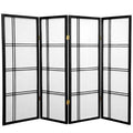 4 - Panel Solid Wood Folding Room Divider L375