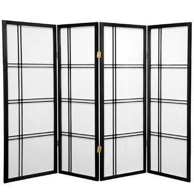 4 - Panel Solid Wood Folding Room Divider L375