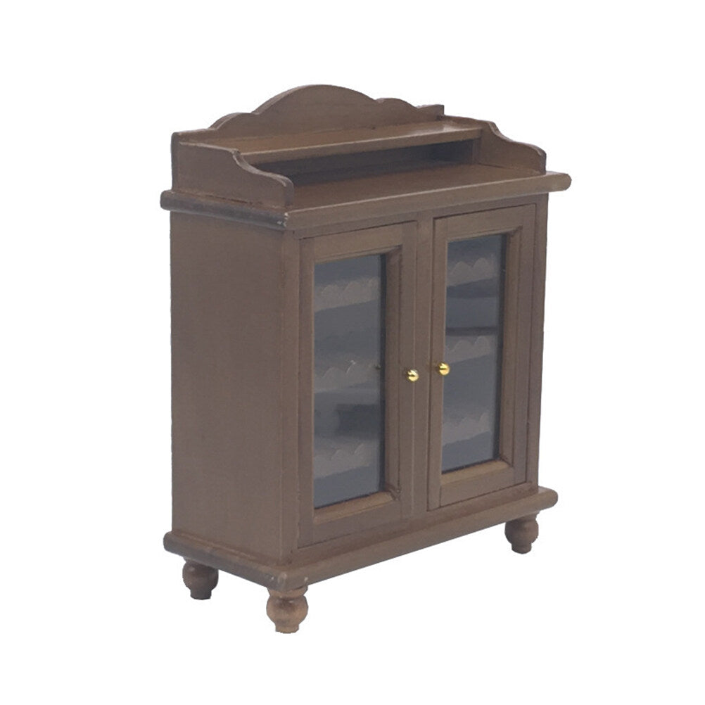 Mini Wooden Wine Cabinet Model (Walnut Color) B513625