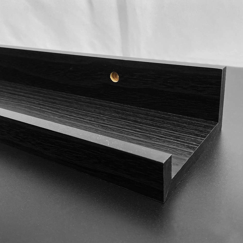 Black Wall Mount Floating Shelf Set of 3 B958273