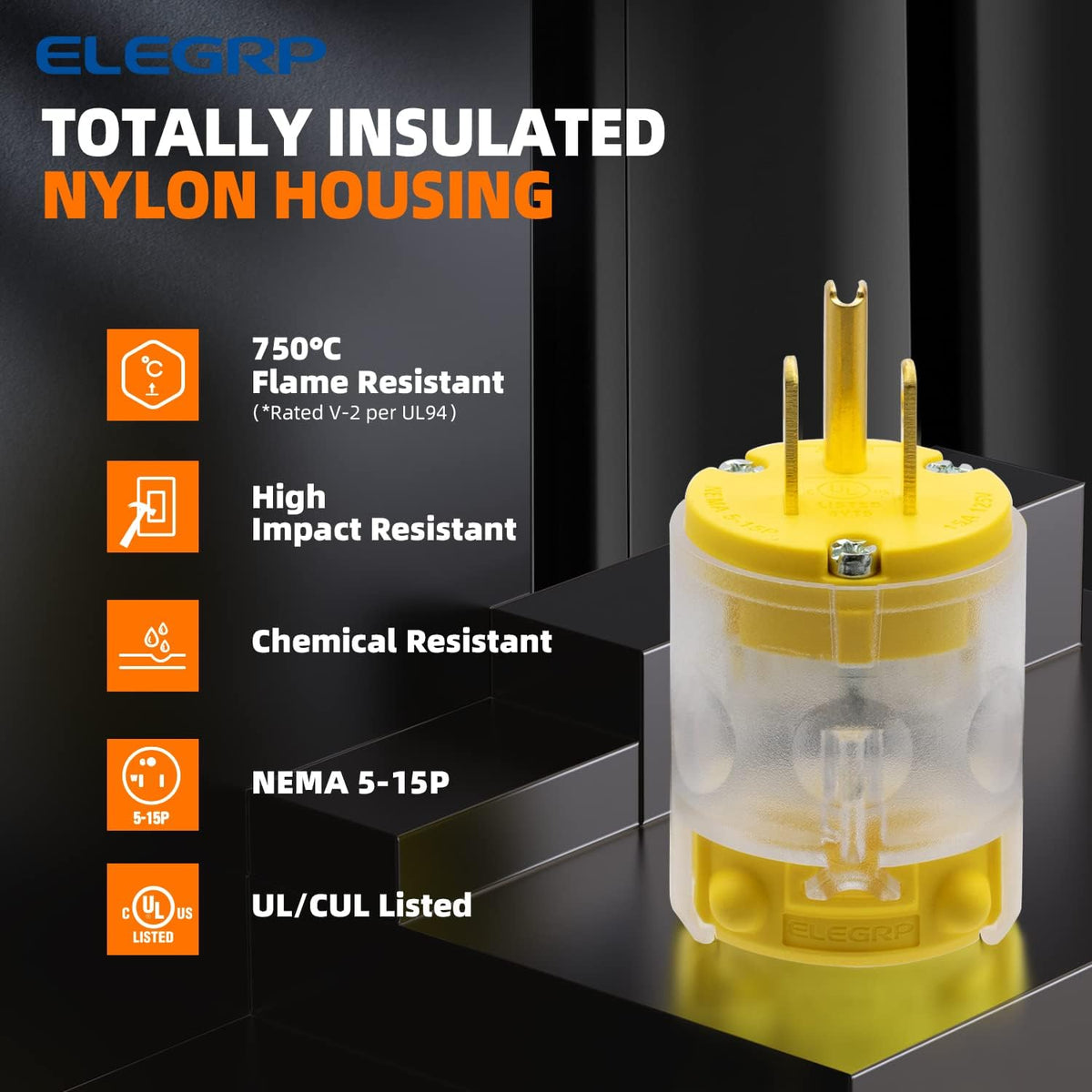 Yellow 5 Set Electrical Plug and Connector Set V52710