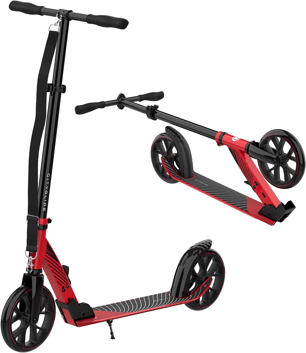Foldable Lightweight Adult Kick Scooter with Carry Strap and Kickstand Z64630