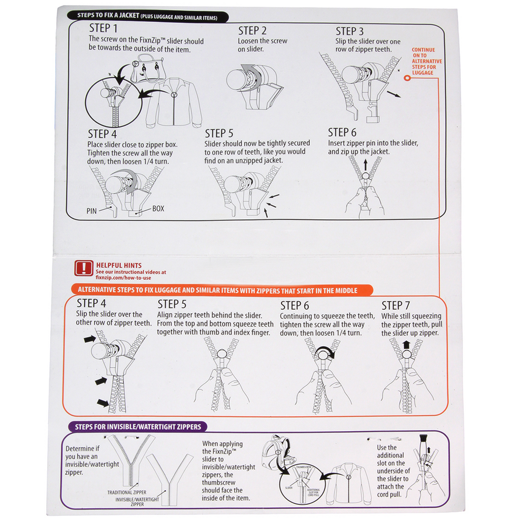 Black Nickel Zipper Repair Kit 3 Pack G560485