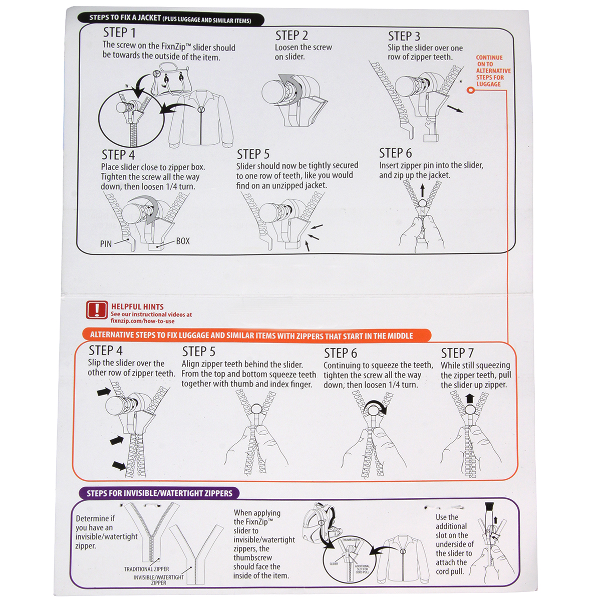 Black Nickel Zipper Repair Kit 3 Pack G560485