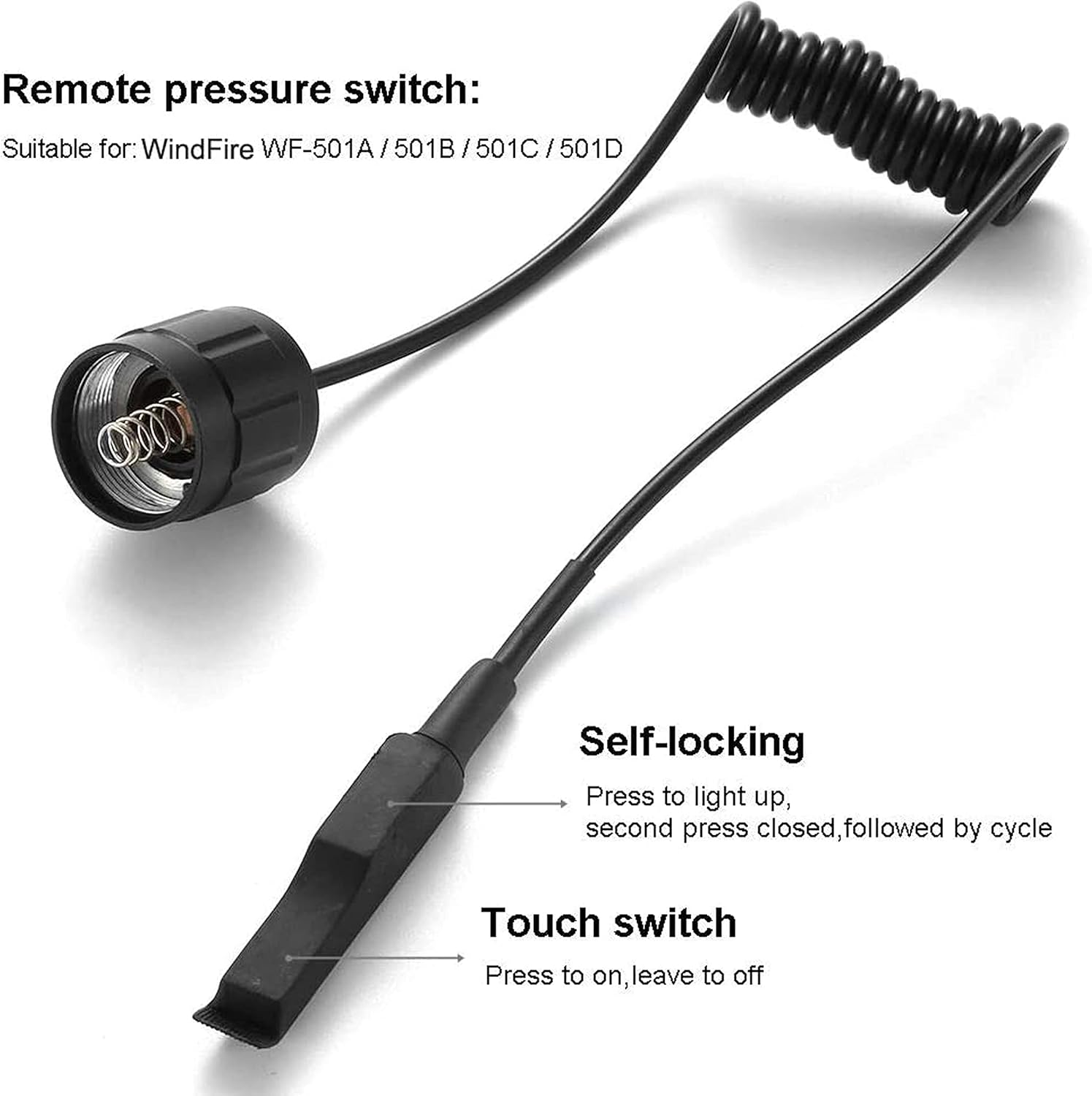 Red Light Tactical LED Flashlight with Pressure Switch V4502