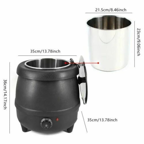 10L Stainless Steel Electric Soup Pot W72570